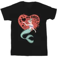 Disney - "The Little Mermaid Love Daddy" T-Shirt für Mädchen (Schwarz)