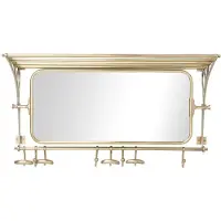 Signature GARDEROBE aus Messing mit Spiegel und Regal 1 Tablett - 77/28/33 cm