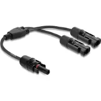 DeLOCK DL4 Solar Splitter Kabel 2-fach Stecker zu Buchse 30cm IP67 schwarz
