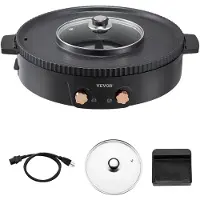 Vevor Hot Pot mit Grill 1800 W 2 in 1 elektrischer rauchfreier Grill