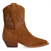 Alpe für Damen. 554411 Wester braune Lederstiefeletten (38), 3 bis 5 cm, Reißverschluss, Lässig
