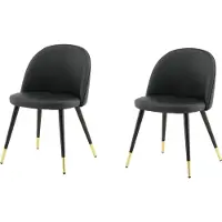 Venture Home Stuhl Velvet Schwarz 2er-Pack
