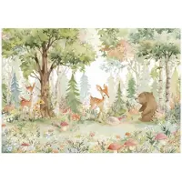 WALLARENA FOTOTAPETE Kinderzimmer Tiere Wald 250x175