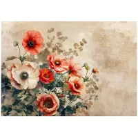 WALLARENA FOTOTAPETE Blumen Vintage Betonwand Schlafzimmer 350x250