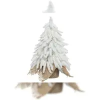 Kaemingk Minibaum Tannenbaum indoor Jutesack D.16cm H.27 cm weiß