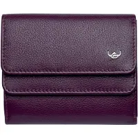 Golden Head Geldbörse Madrid RFID Protect Billfold Coin Wallet With Front Flap Snap Closure Amarone dunkelviolett