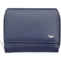 Golden Head Leder Geldbörse Madrid RFID Protect Zipped Billfold Coin Wallet Blue dunkelblau