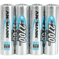 Ansmann Blister 4 X Accu, AA, 2700mAh, AA / HR6, Nickel-Metallhydrid (NiMH), 1,2 V, 2700 mAh, Blau, 125 mm