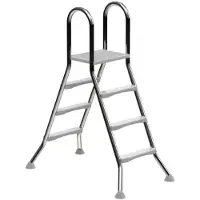 Eichenwald Ideal Poolleiter Modell 57 Hochbeckenleiter freistehend Beckenhöhe 1,00m/1,00m 3/3-Stufen