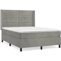 Syfax Boxspringbett mit Matratze Hellgrau 140x200 cm Samt