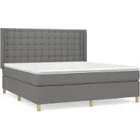 Syfax Boxspringbett mit Matratze Dunkelgrau 160x200 cm Stoff