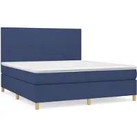 Syfax Boxspringbett mit Matratze Blau 180x200 cm Stoff