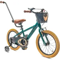 Sun baby Kinderfahrrad Jungen Fahrrad Stützräder Schubstange 16 Zoll Verdant Rowa grün