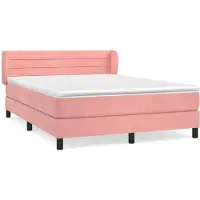 Syfax Boxspringbett mit Matratze Rosa 140x190 cm Samt