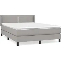 Syfax Boxspringbett mit Matratze Hellgrau 140x190 cm Stoff