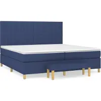 vidaXL Boxspringbett mit Matratze Blau 200x200 cm Stoff
