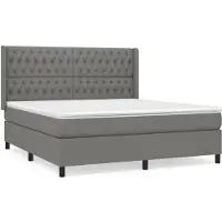 Syfax Boxspringbett mit Matratze Dunkelgrau 180x200 cm Stoff