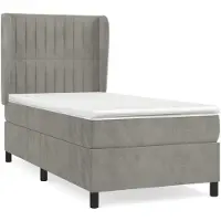 Syfax Boxspringbett mit Matratze Hellgrau 80x200 cm Samt