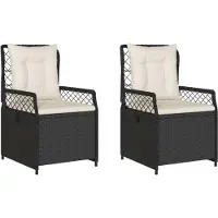 vidaXL Gartensessel 2 Stk. Verstellbar Schwarz Poly Rattan
