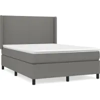 Syfax Boxspringbett mit Matratze Dunkelgrau 140x200 cm Stoff
