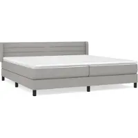 Syfax Boxspringbett mit Matratze Hellgrau 200x200 cm Stoff