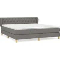 Syfax Boxspringbett mit Matratze Dunkelgrau 160x200 cm Stoff