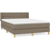 Syfax Boxspringbett mit Matratze Taupe 140x200 cm Stoff