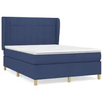 Syfax Boxspringbett mit Matratze Blau 140x190 cm Stoff