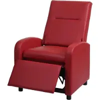 Mendler Fernsehsessel MCW-H18, Relaxsessel Liege Sessel, Kunstleder klappbar 99x70x75cm rot