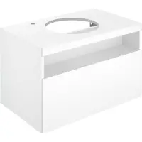Keuco STAGELINE Waschtischunterschrank für Aufsatzwaschtische, 1 Frontauszug, 1 Hahnloch links, 800x550x490mm, 32864180000