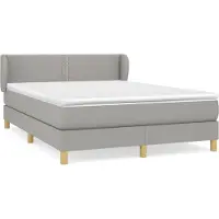 Syfax Boxspringbett mit Matratze Hellgrau 140x200 cm Stoff
