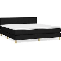 Syfax Boxspringbett mit Matratze Schwarz 180x200 cm Stoff