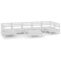 vidaXL 8-tlg. Garten-Lounge-Set Weiß Massivholz Kiefer