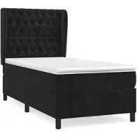 Syfax Boxspringbett mit Matratze Schwarz 80x200 cm Samt