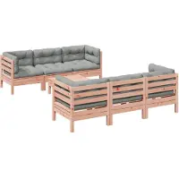 vidaXL 7-tlg. Garten-Sofagarnitur mit Kissen Massivholz Douglasie