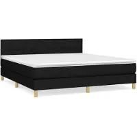 Syfax Boxspringbett mit Matratze Schwarz 180x200 cm Stoff