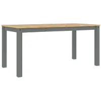 vidaXL Esstisch PANAMA Grau 160x80x75 cm Massivholz Kiefer