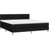 Syfax Boxspringbett mit Matratze Schwarz 180x200 cm Stoff