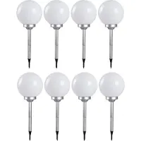 ETC 8x LED Solar Kugel Außen Bereich Steck Leuchten Terrassen Garten Erdspieß Lampen