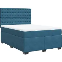 Syfax Boxspringbett mit Matratze Blau 140x200 cm Samt