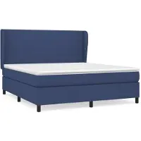 vidaXL Boxspringbett mit Matratze Blau 160x200 cm Stoff