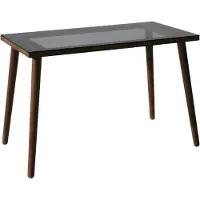 Dmora Schreibtisch Dlojacon, Mehrzweckschreibtisch, Bürotisch für PC, Eckschreibtisch, 110x60h73 cm, Nussbaum