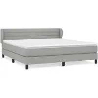 Syfax Boxspringbett mit Matratze Hellgrau 180x200 cm Stoff
