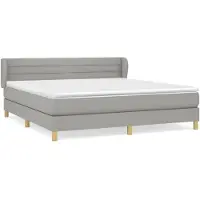 Syfax Boxspringbett mit Matratze Hellgrau 160x200 cm Stoff