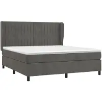 Syfax Boxspringbett mit Matratze Dunkelgrau 160x200 cm Samt