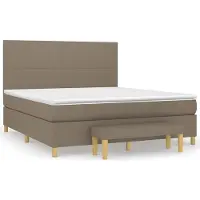 Syfax Boxspringbett mit Matratze Taupe 160x200 cm Stoff
