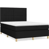 Syfax Boxspringbett mit Matratze Schwarz 140x190 cm Stoff