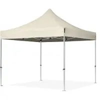 TOOLPORT 3x3m Aluminium Faltpavillon, ohne Seitenteile, creme