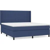 Syfax Boxspringbett mit Matratze Blau 160x200 cm Stoff