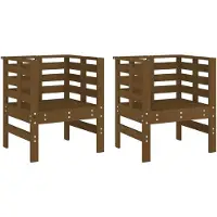 vidaXL Gartenstühle 2 Stk. Honigbraun 61,5x53x71 cm Massivholz Kiefer